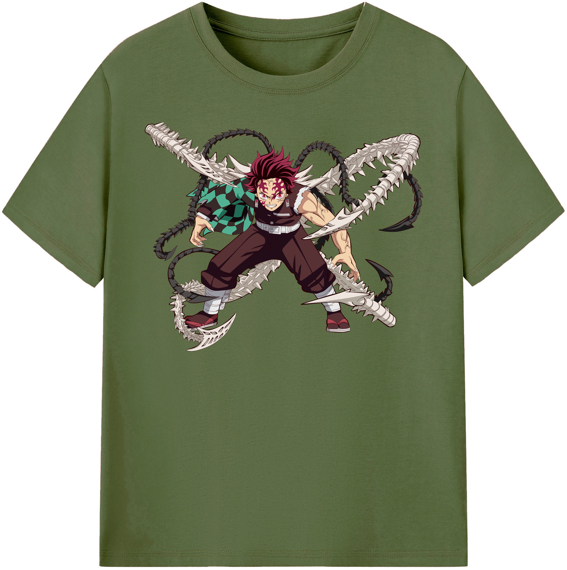 （画像用） 鬼滅の刃 竈門 炭治郎／かまど たんじろう Kamado Tanjirou 綿100％半袖Tシャツ（フロントプリント）